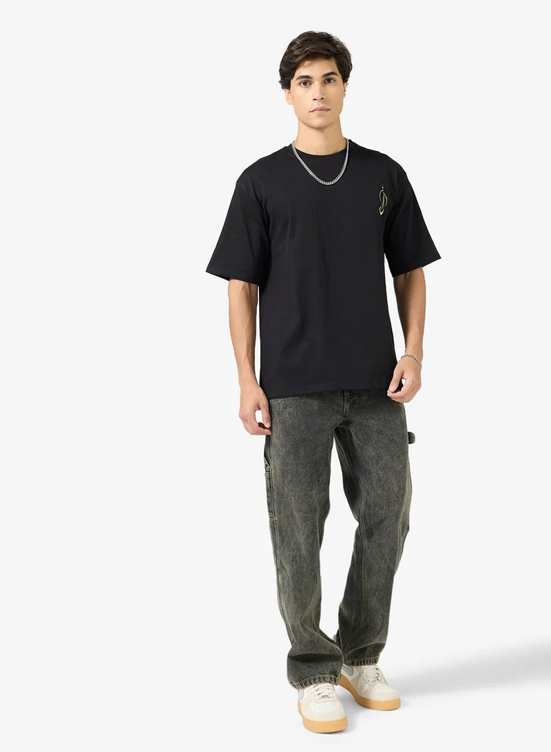 Seventy Five  Graphic Print Oversized T-Shirt for Men | Best Price UAE